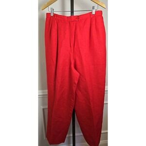 Harve Benard By Benard Heitzman‎ Womens Size 10-12 Red Linen Pants Lined Vintage